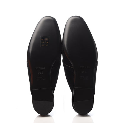 Hermes Velvet Goatskin Oz Mules 38.5 Black 5 of 8