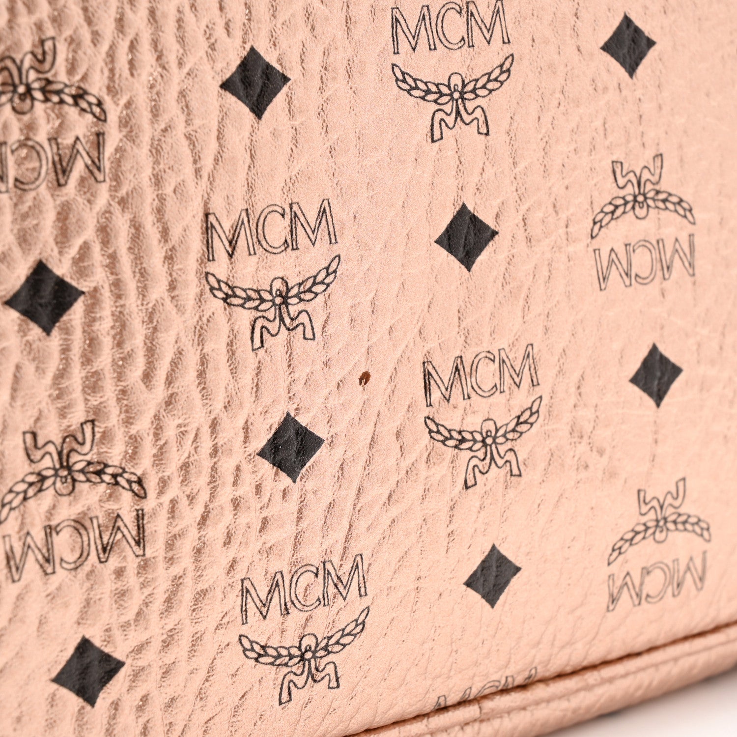 MCM Metallic Visetos Medium Liz Reversible Shopper Tote Champagne Gold 18 of 18