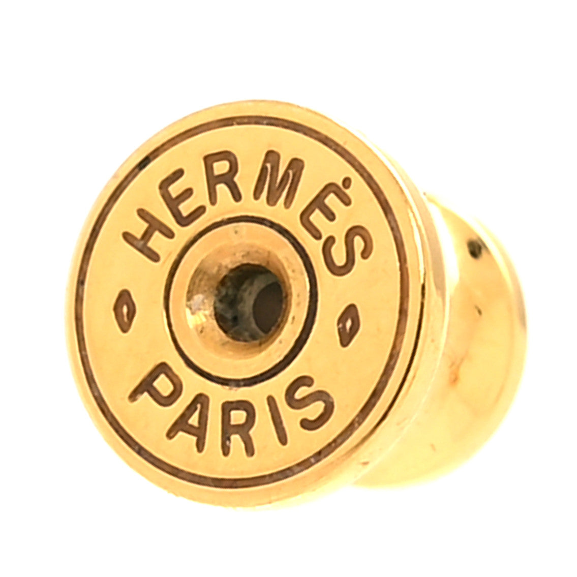 Gold Lacquered Mini Pop H Earrings Marron Glace