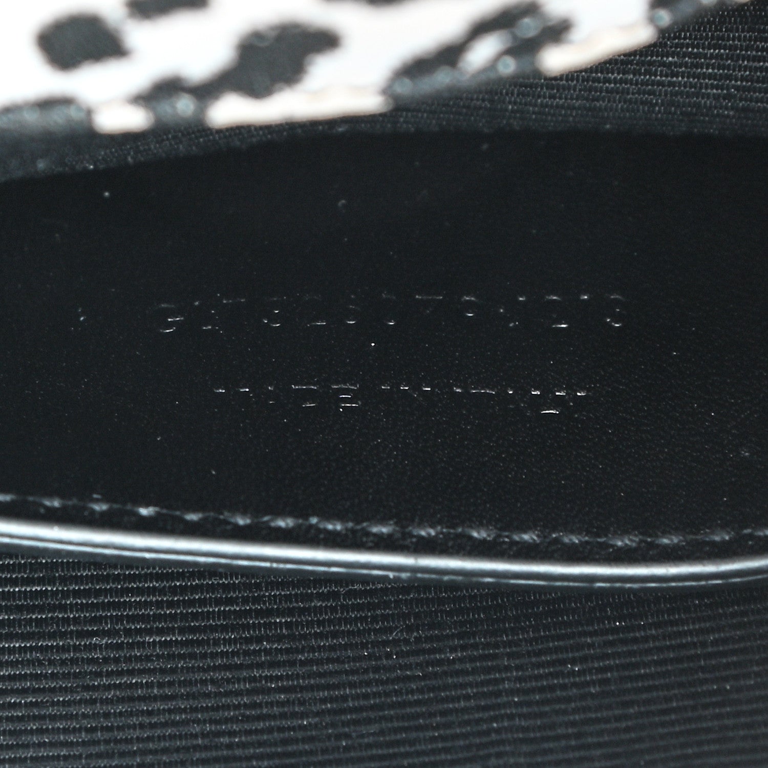 Saint Laurent Calfskin Monogram Printed Leopard Cassandre Clutch Black White 7 of 7