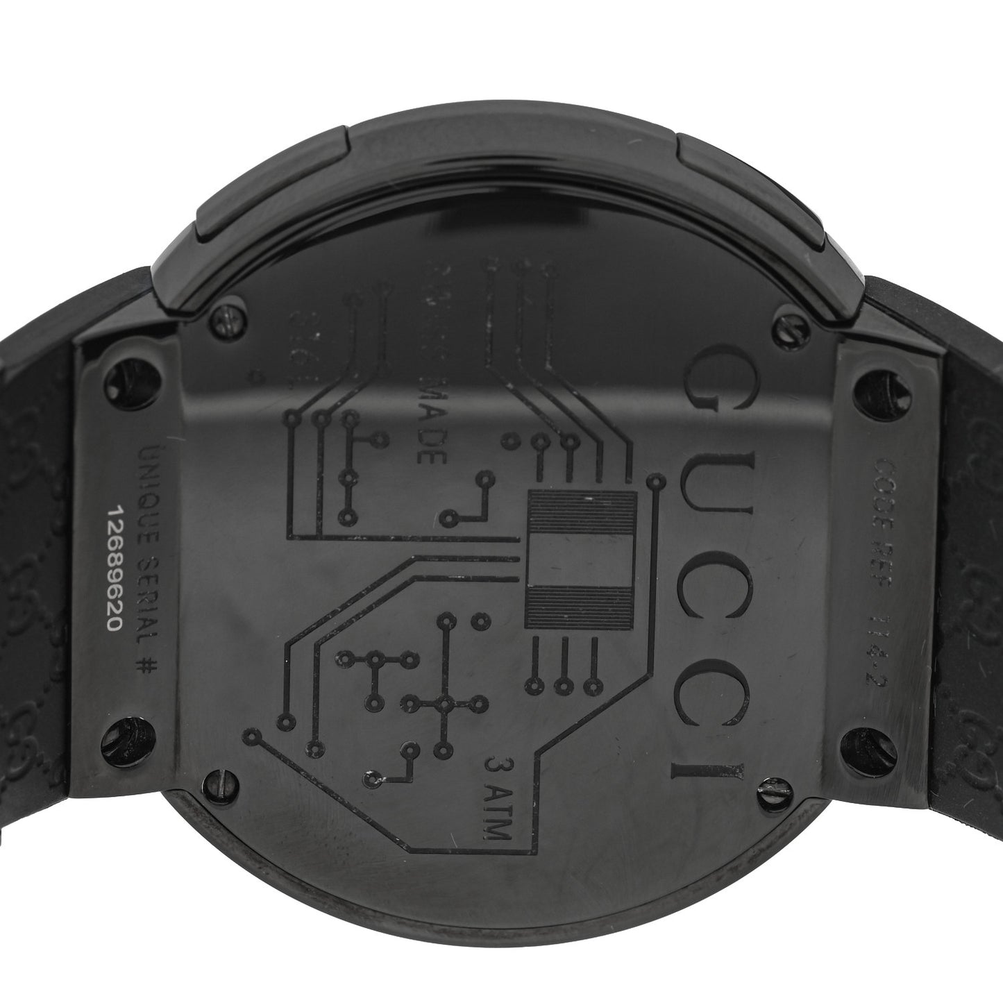 Stainless Steel Rubber 45mm Digital I-Gucci Web Watch Black