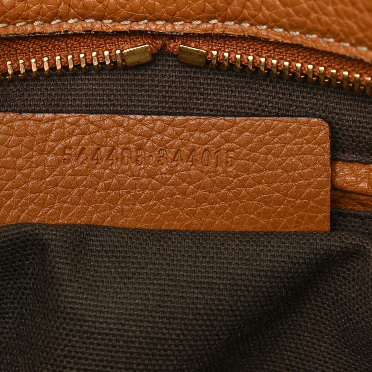 Alexander McQueen Pebbled Calfskin Small Skull Padlock Zip Around Tote Cognac 7 of 17