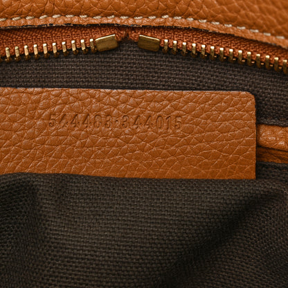 Alexander McQueen Pebbled Calfskin Small Skull Padlock Zip Around Tote Cognac 7 of 17