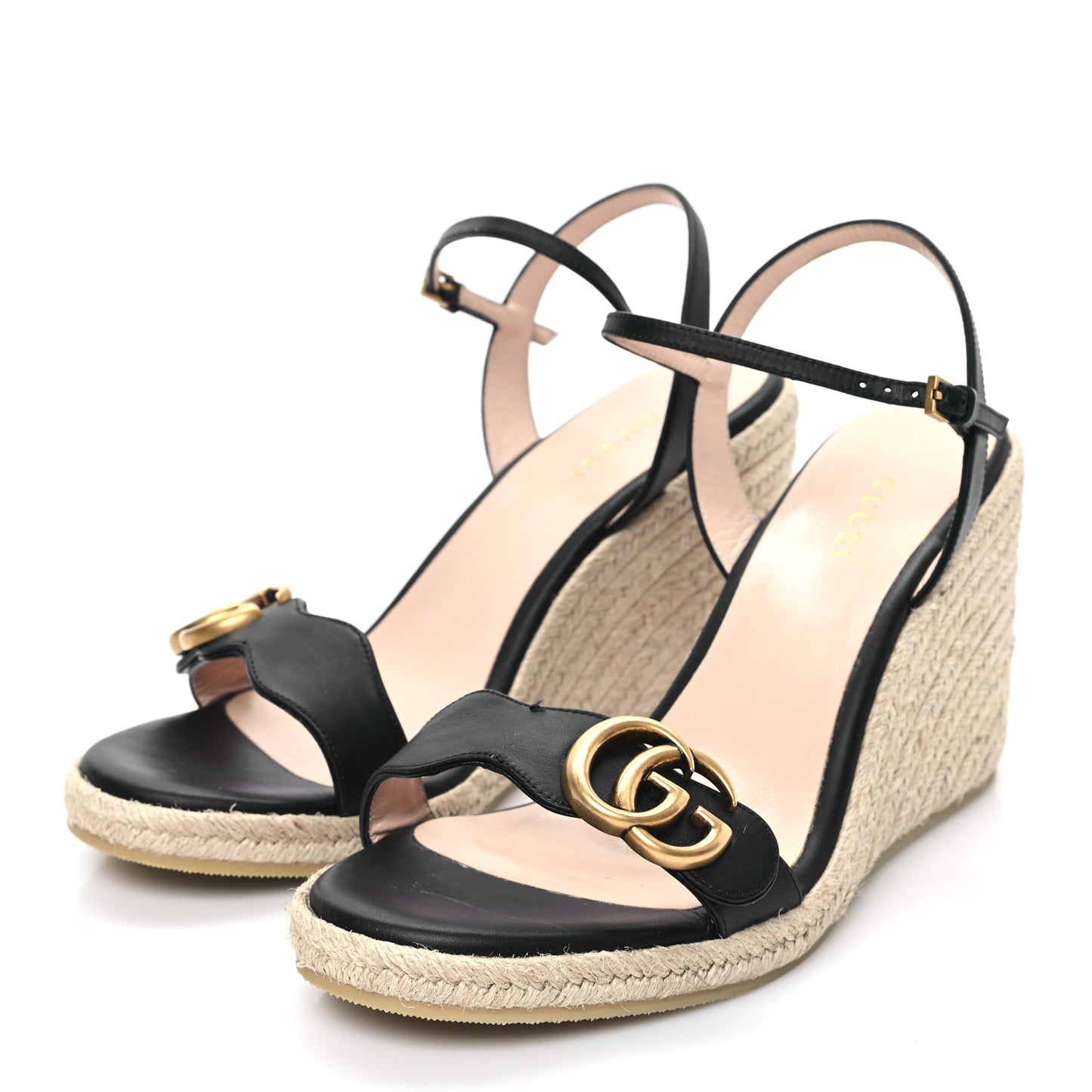 Galassia Aitana Espadrille 10/95mm Wedge Sandals 38 Black