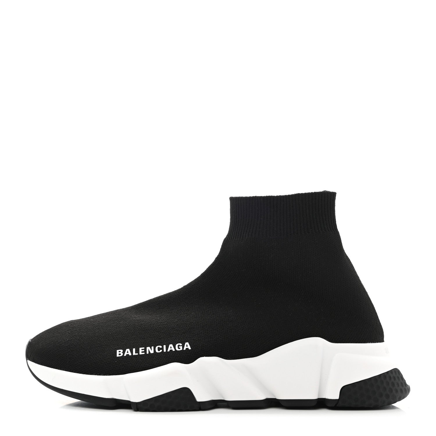 Balenciaga Neoprene Knit Womens Speed Sneakers 37 Black White 1 of 8