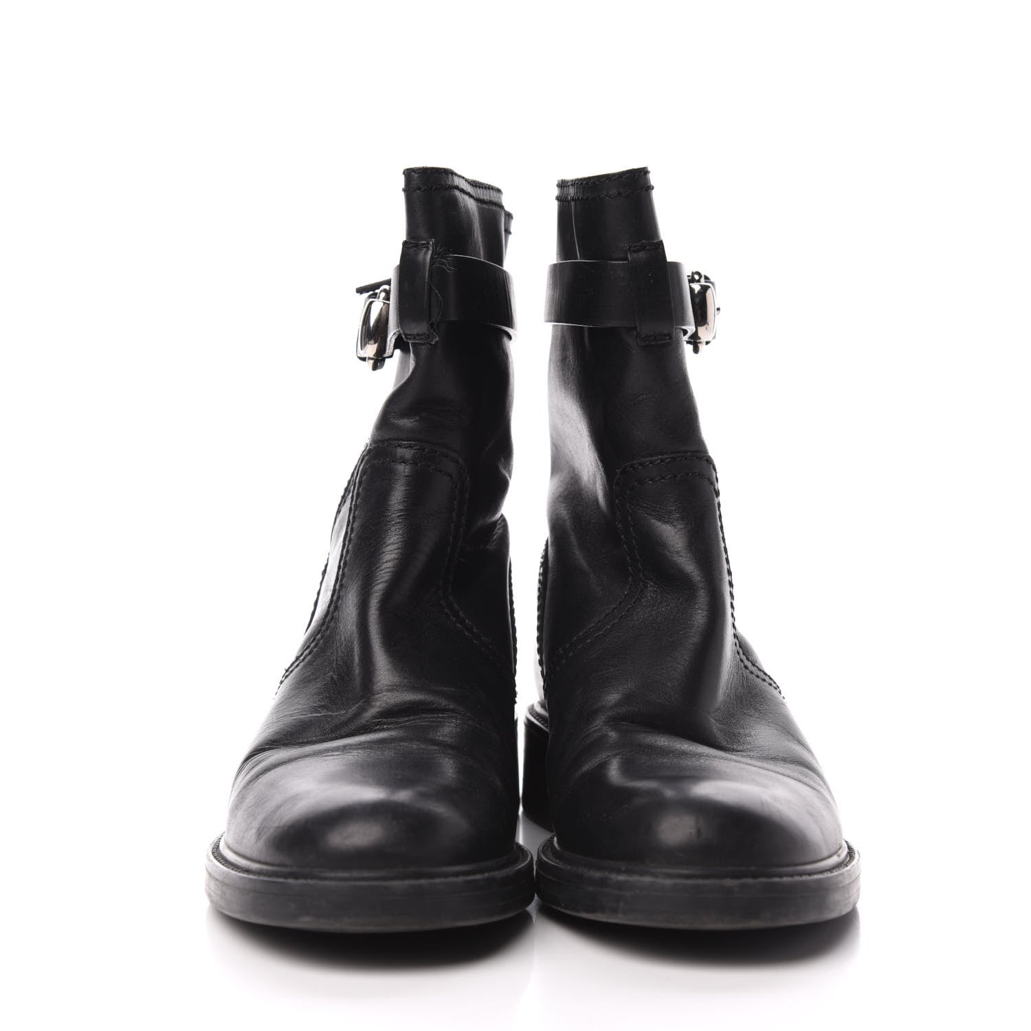 Gucci Calfskin Short Zip Boots 38 Black 2 of 8