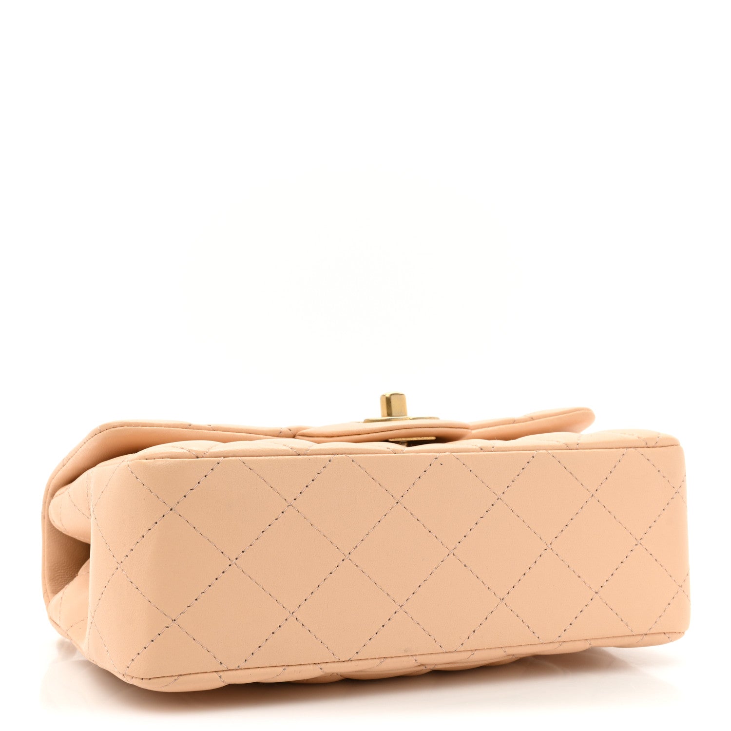 Chanel Lambskin Quilted Mini Rectangular Flap Beige 4 of 10