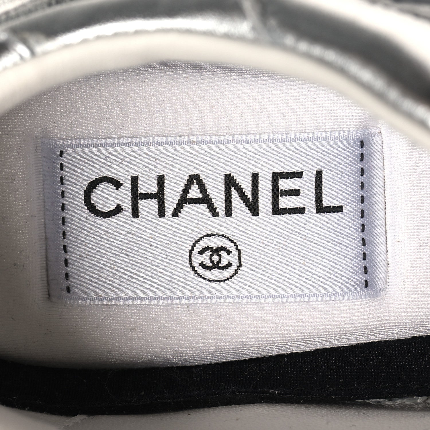 Chanel Laminated Calfskin CC Womens Sneakers 36 Silver 8 of 8