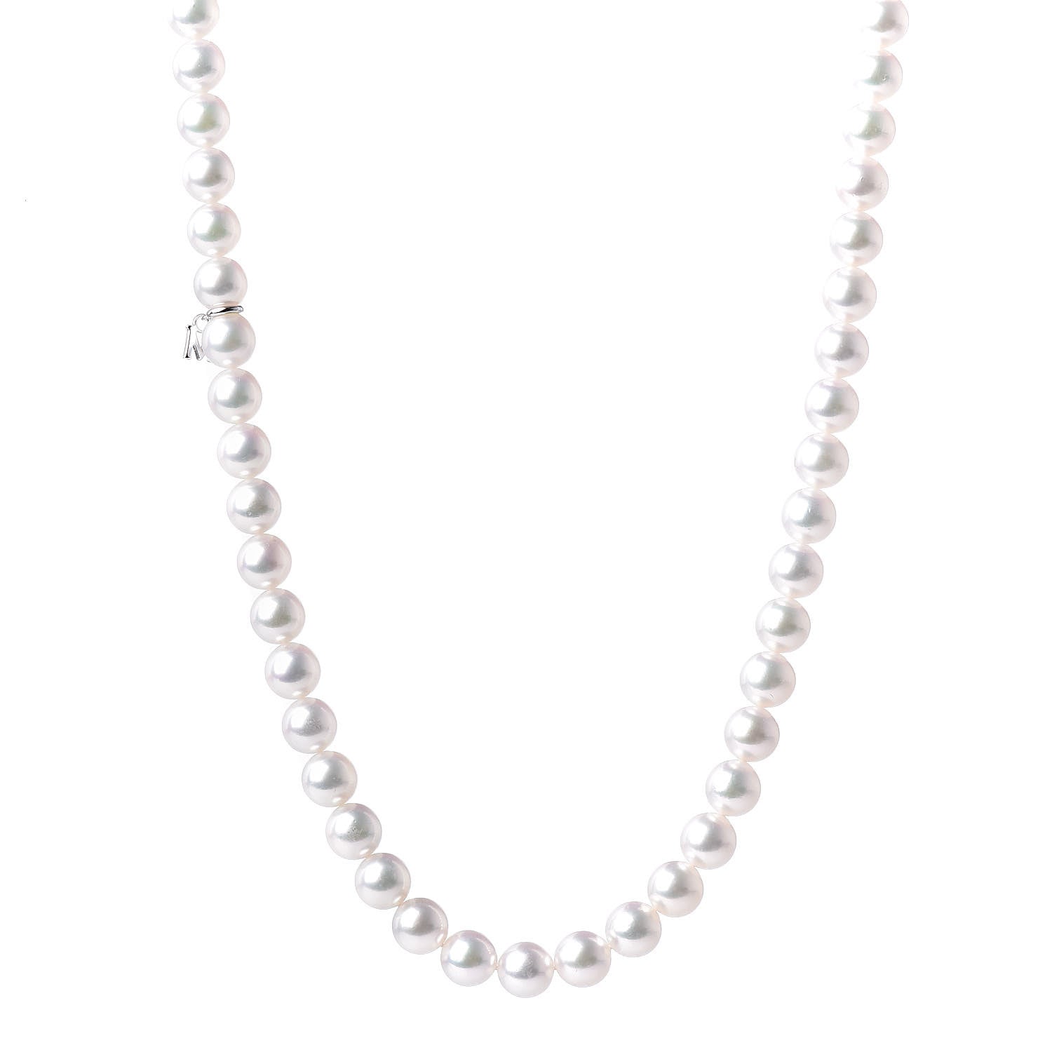 Mikimoto Sterling Silver 18K White Gold Akoya Pearl 7-7.5mm Strand Necklace Earring Set 1 of 7