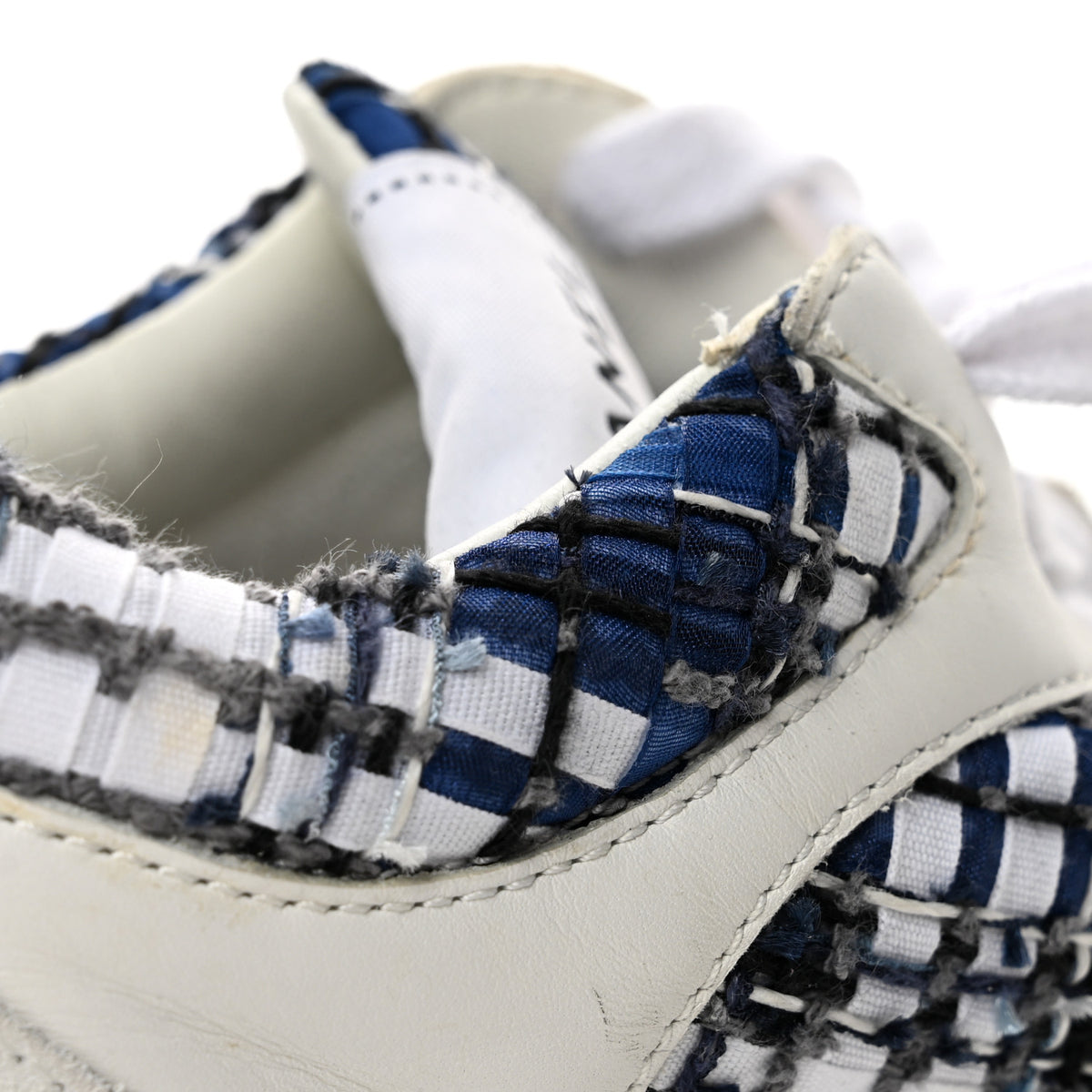 Chanel Tweed Suede Calfskin Womens CC Sneakers 41 Dark Blue Black Grey White 9 of 9
