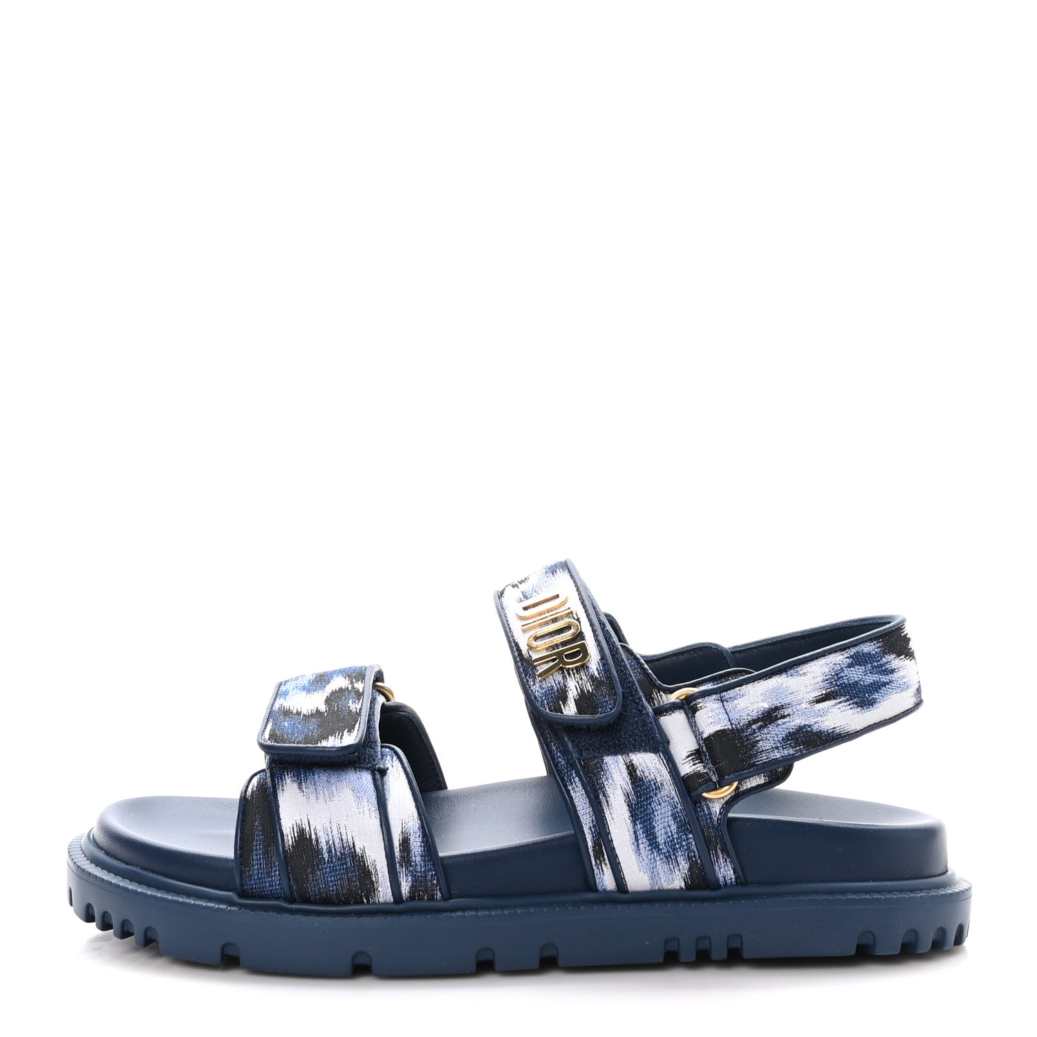 Christian Dior Technical Fabric Wildior Shiny Print Dioract Sandals 37.5 Ocean 1 of 9