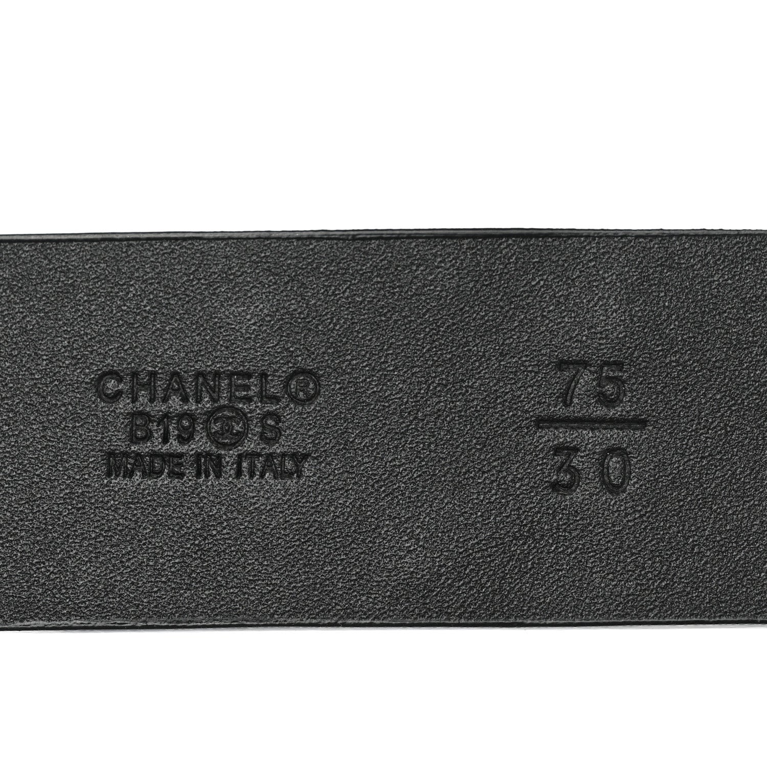 Chanel Lambskin Logo Belt 75 30 Black Gold 3 of 5