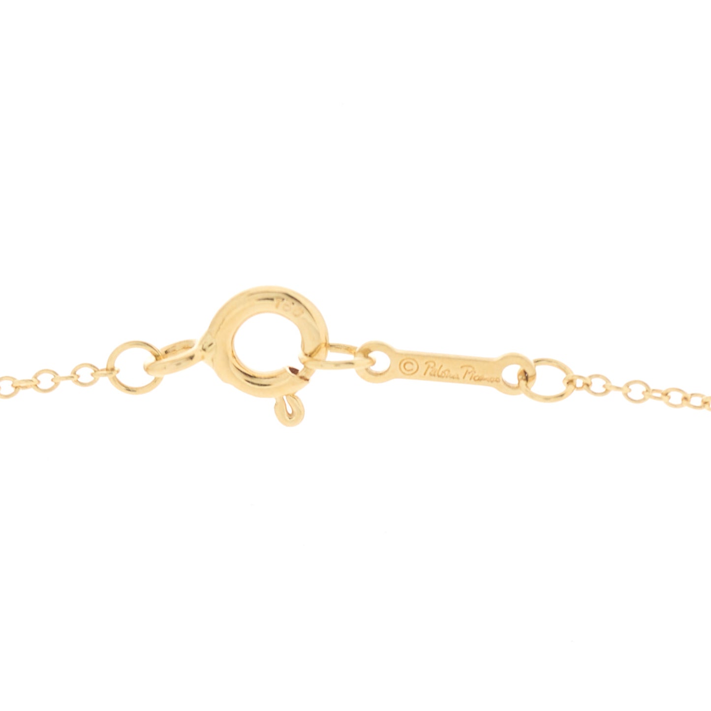 18K Yellow Gold Diamond Small Paloma Picasso Loving Heart Pendant Necklace