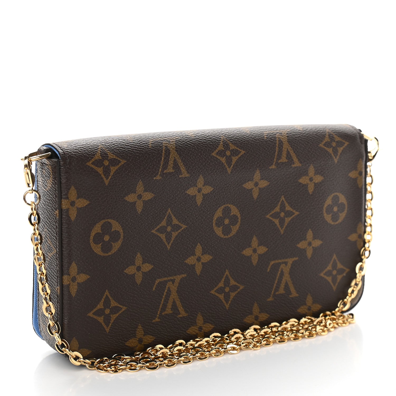 Louis Vuitton Monogram 2021 Christmas Animation China Wall Pochette Felicie Chain Wallet Myosotis Blue 4 of 9