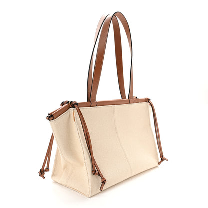 Loewe Canvas Calfskin Cushion Tote Beige 3 of 11