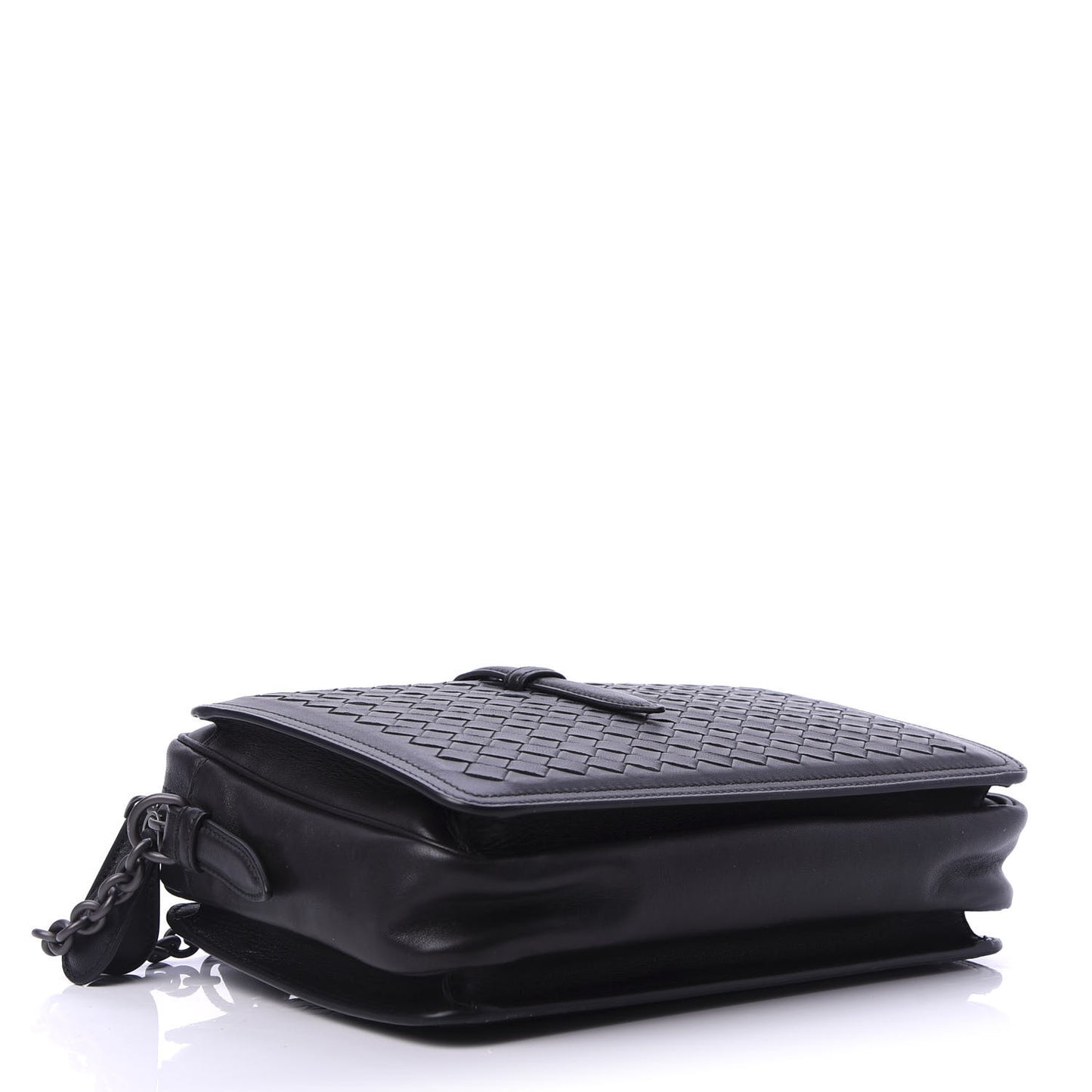 Nappa Intrecciato Medium Camera Shoulder Bag Black