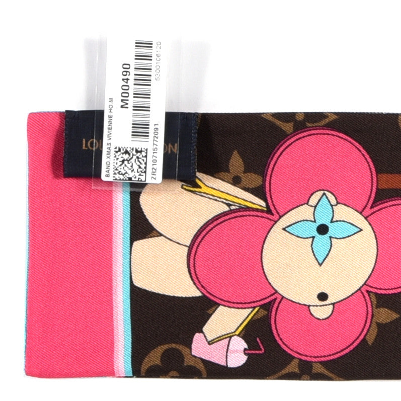 Louis Vuitton Silk Monogram 2021 Hollywood Christmas Animation Bandeau Marron 3 of 3