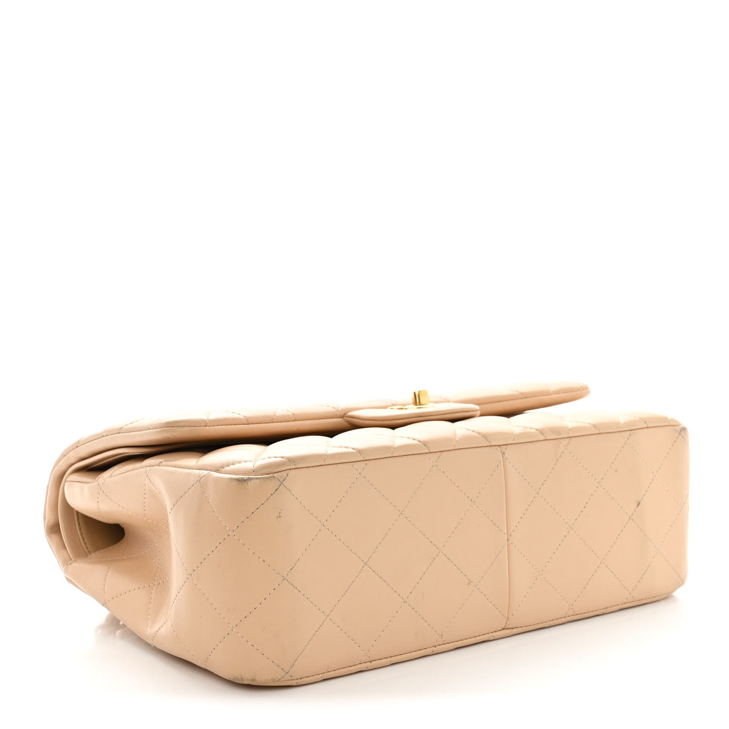 Chanel Lambskin Quilted Jumbo Double Flap Beige 4 of 26