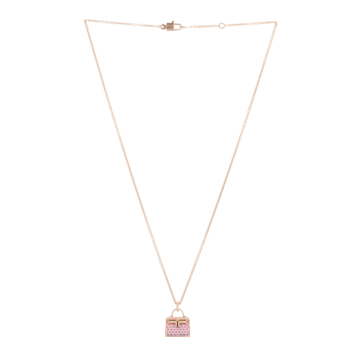 18K Rose Gold Pink Sapphire Kelly Amulettes Pendant Necklace