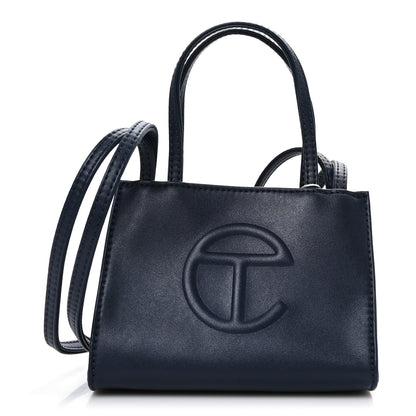 Telfar Vegan Leather Small Shopping Bag Navy 1 of 9