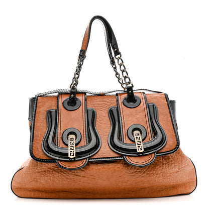 Fendi Nappa Patent Large B Bag Osso Black 1 of 15