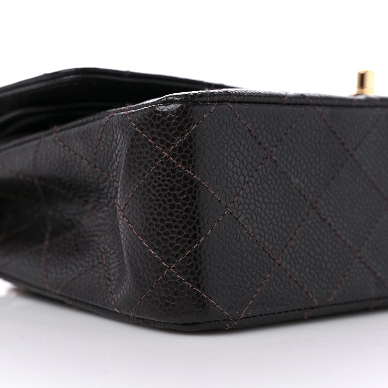 Chanel Caviar Quilted Medium Double Flap Dark Brown 8 of 10