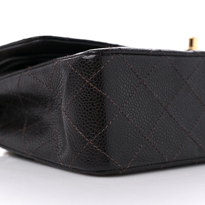 Chanel Caviar Quilted Medium Double Flap Dark Brown 8 of 10