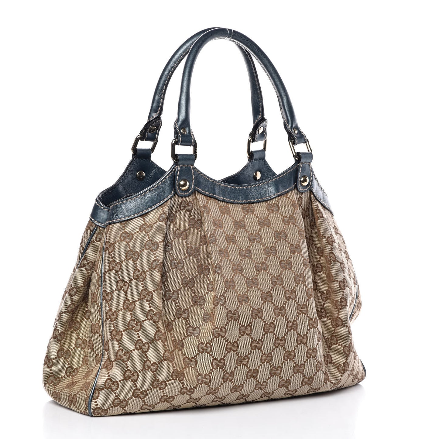 Monogram Lurex Medium Sukey Tote Metallic Blue