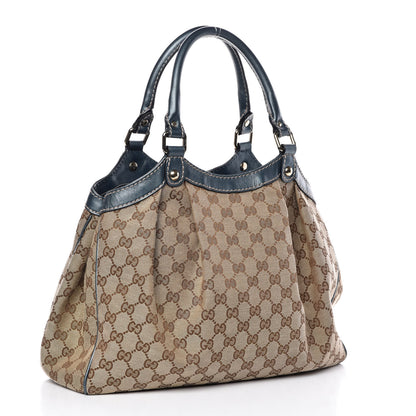 Gucci Monogram Lurex Medium Sukey Tote Metallic Blue 3 of 7