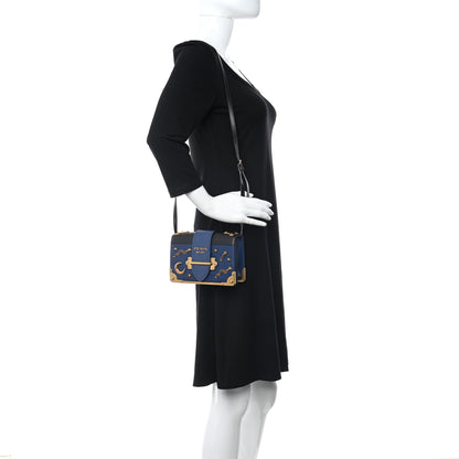 Prada City Calf Saffiano Astrology Cahier Bag Bluette Black 2 of 9