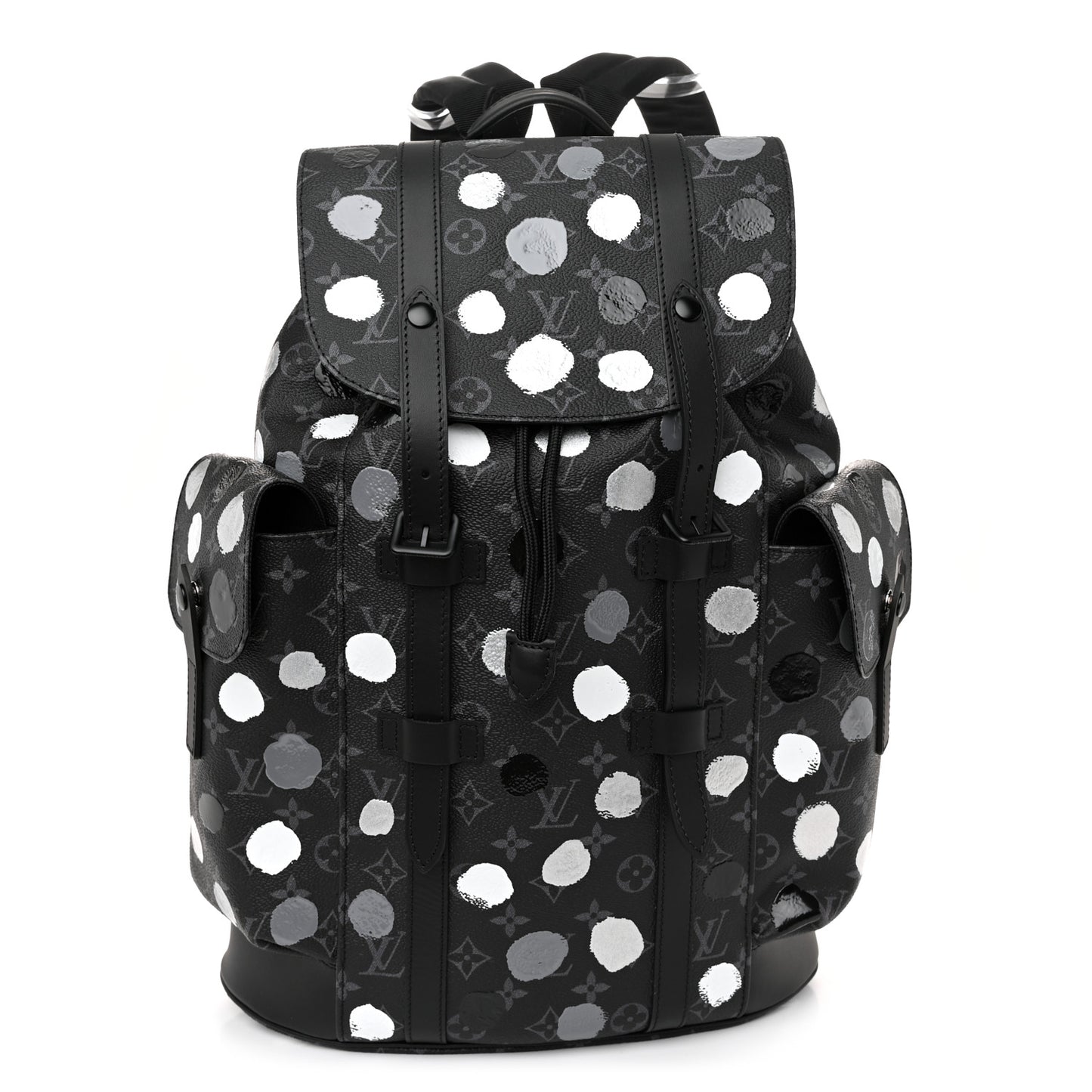 LV X YK Monogram Eclipse Dots Christopher MM Backpack Black