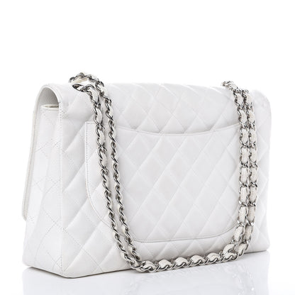 Chanel Caviar Quilted Maxi Single Flap White 3 of 17