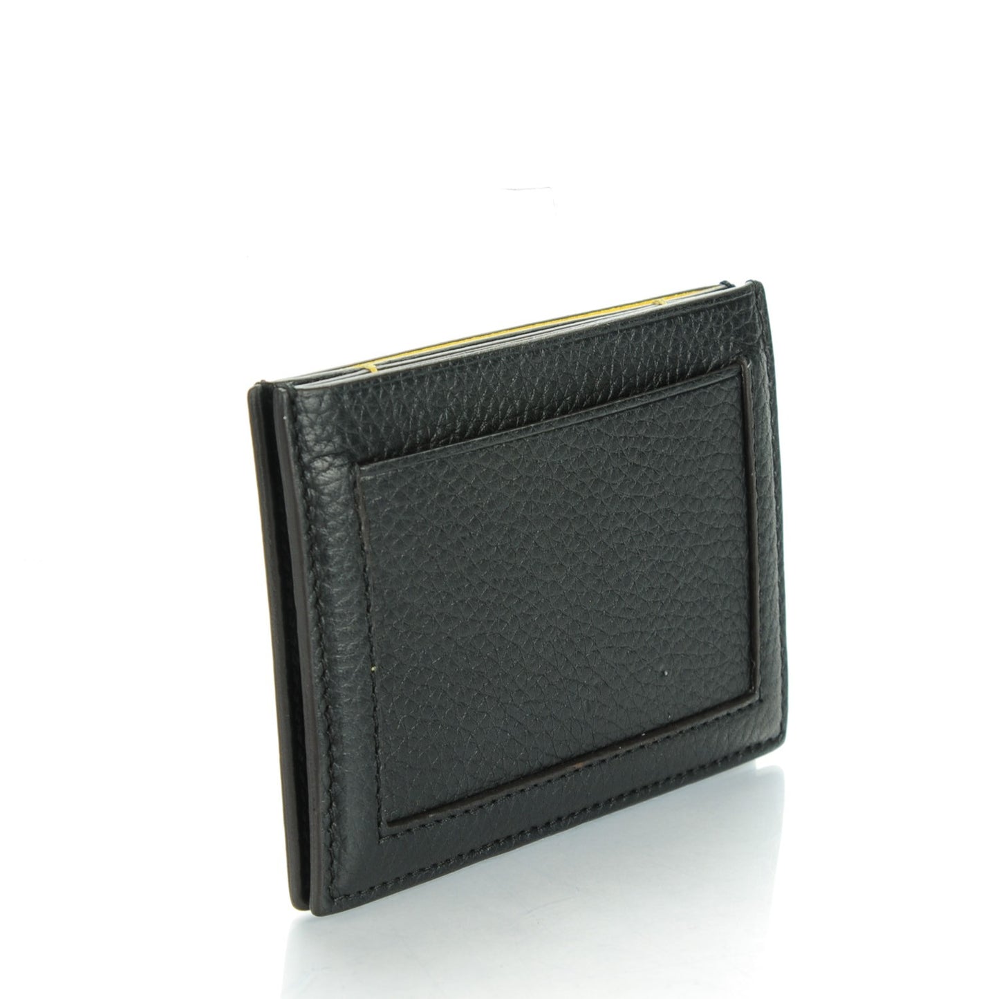 Drummed Calfskin Gusset Card Holder Black