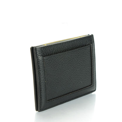 Celine Drummed Calfskin Gusset Card Holder Black 3 of 6