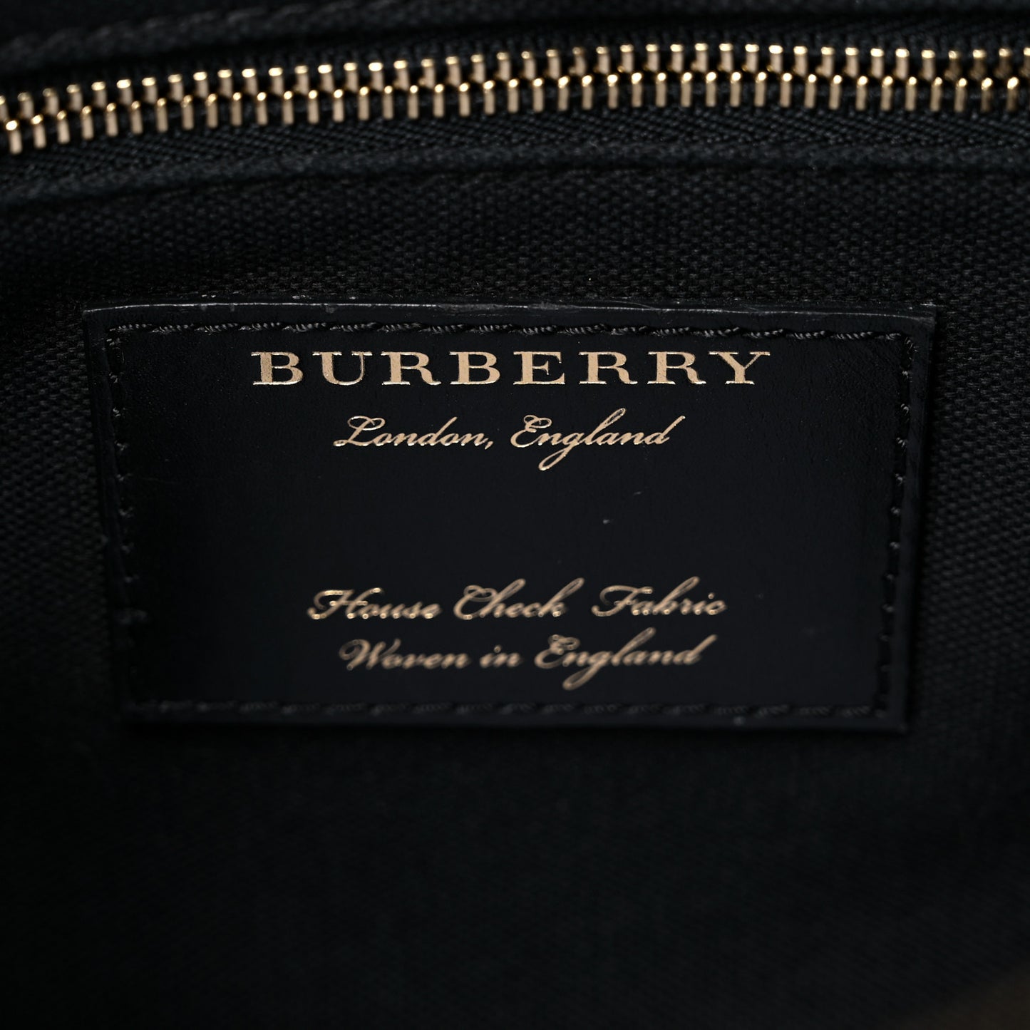 Grainy Calfskin House Check Large Banner Tote Black