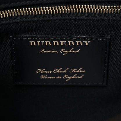 Burberry Grainy Calfskin House Check Large Banner Tote Black 8 of 22