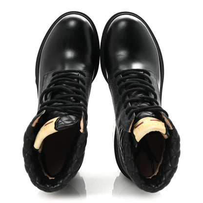 Gucci Apollo Calfskin GG Supreme Nappa Samoa Quilted Lace Up Ankle Boots 40.5 Black 2 of 10