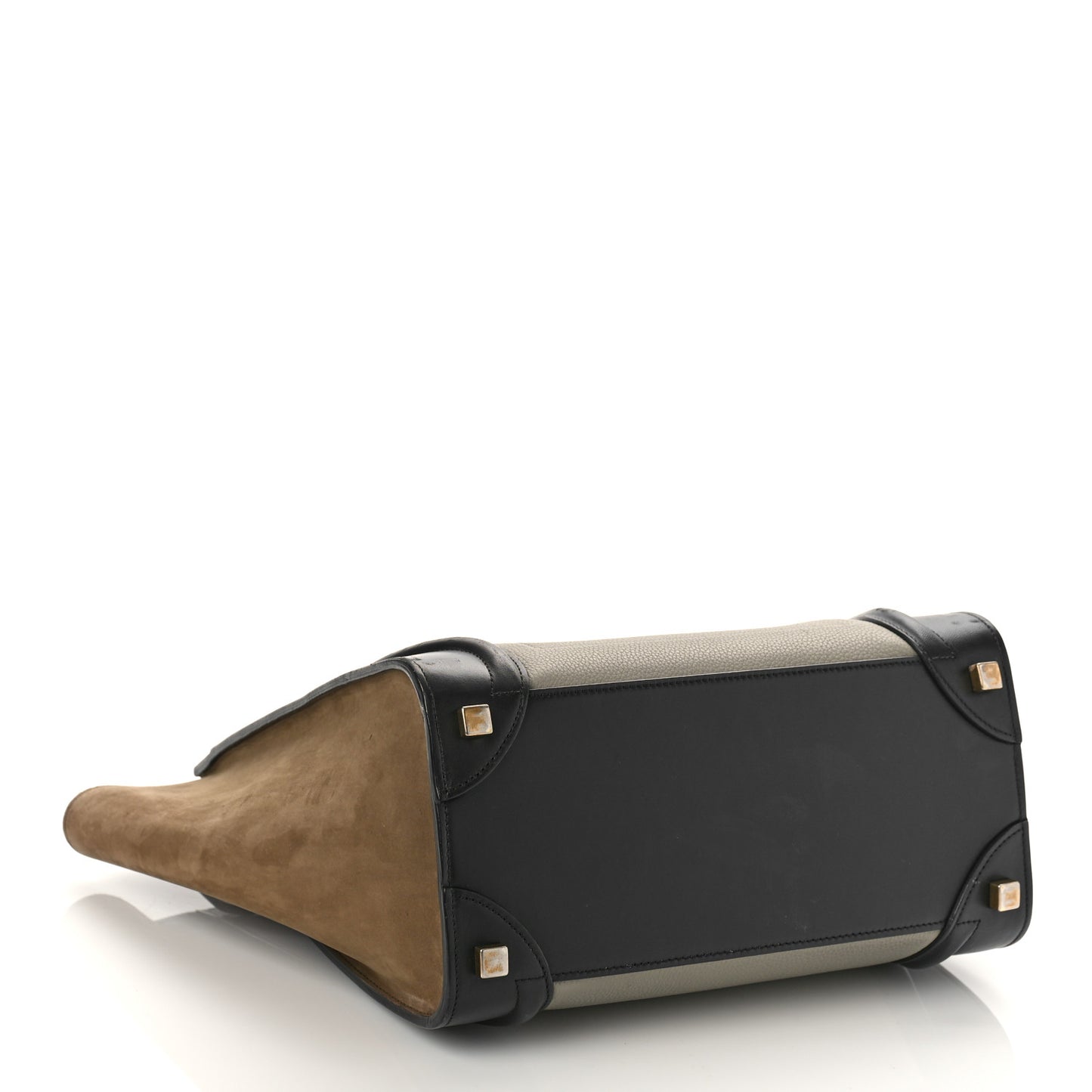 Drummed Calfskin Nubuck Micro Tri-Color Luggage Stone