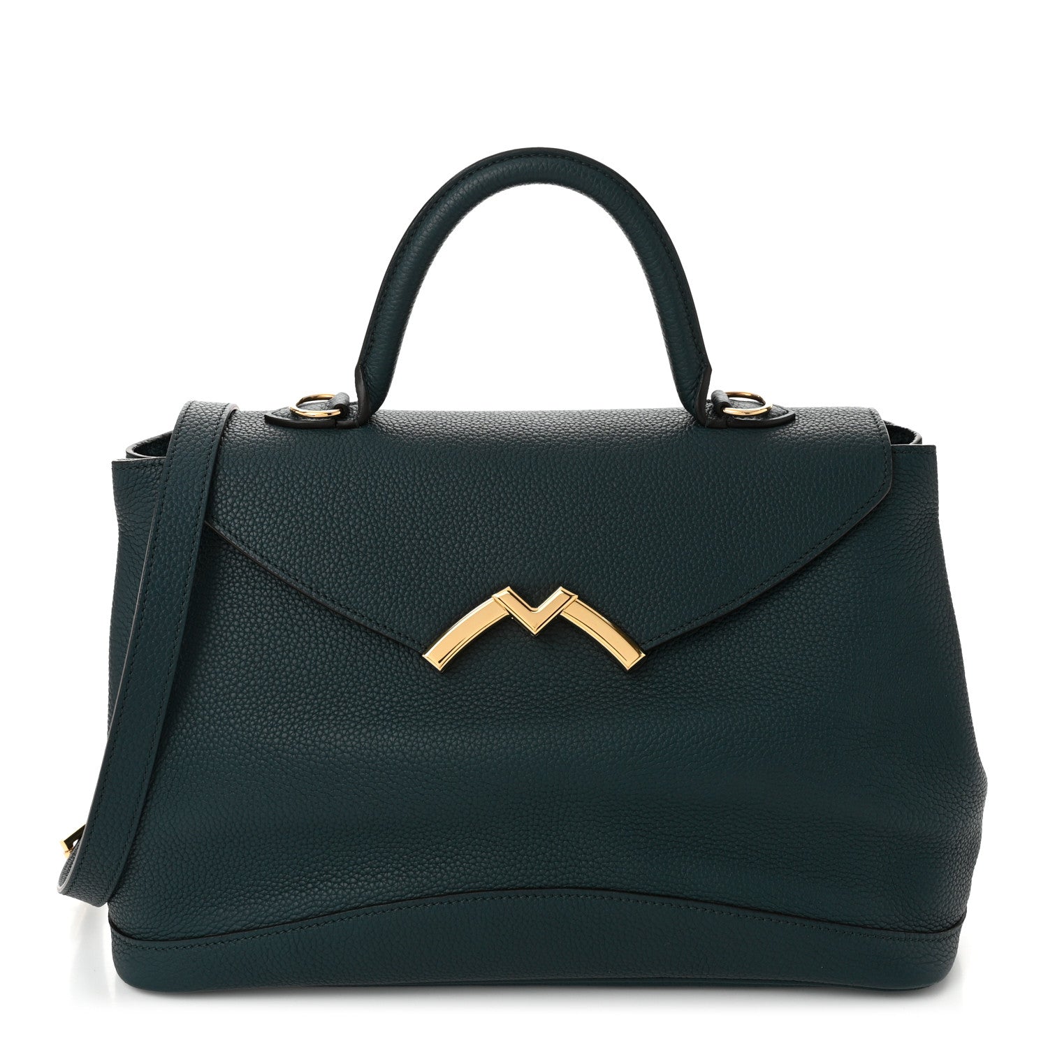 Moynat Taurillon Blush Calfskin Gabby MM  Peacock 1 of 9