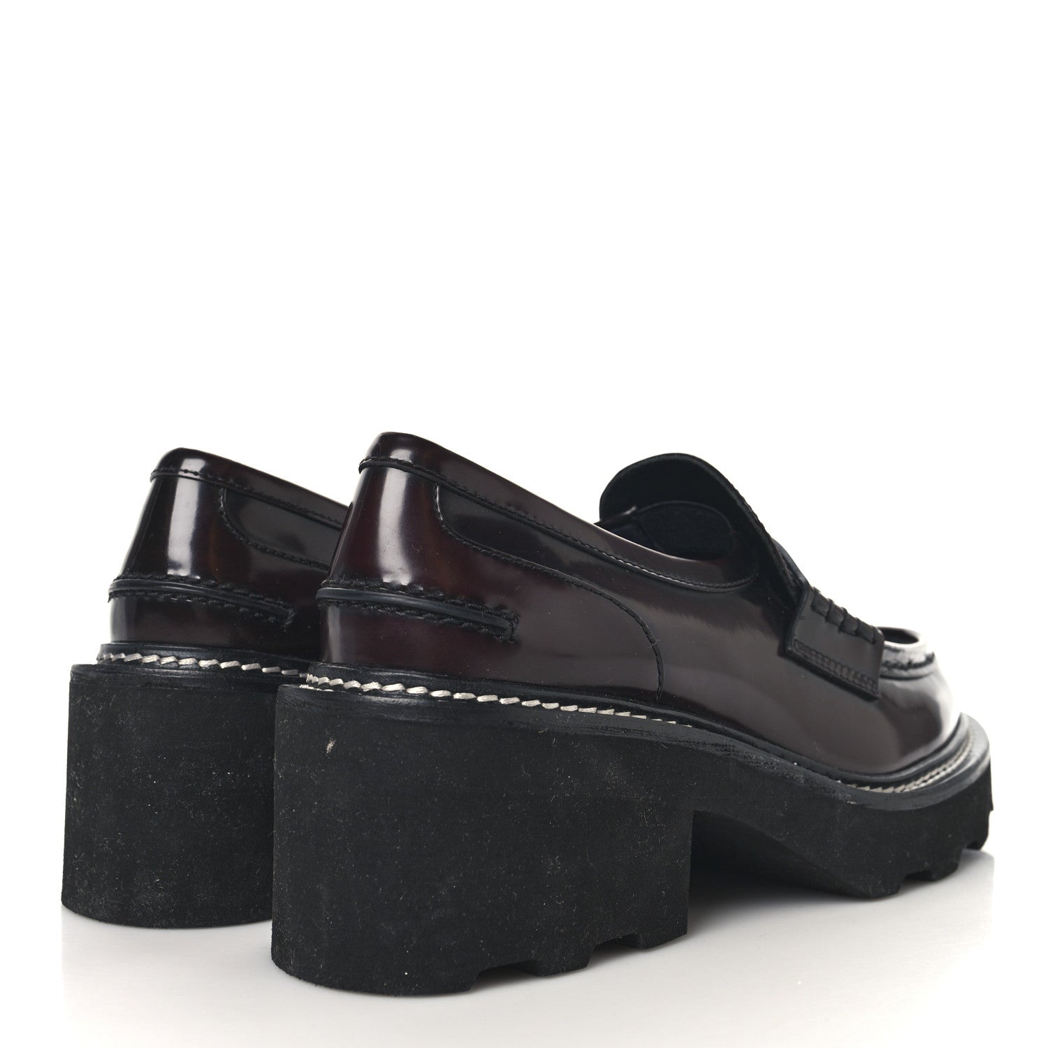 Louis Vuitton Glazed Calfskin LV Beaubourg Loafer 38 Bordeaux Red 5 of 9
