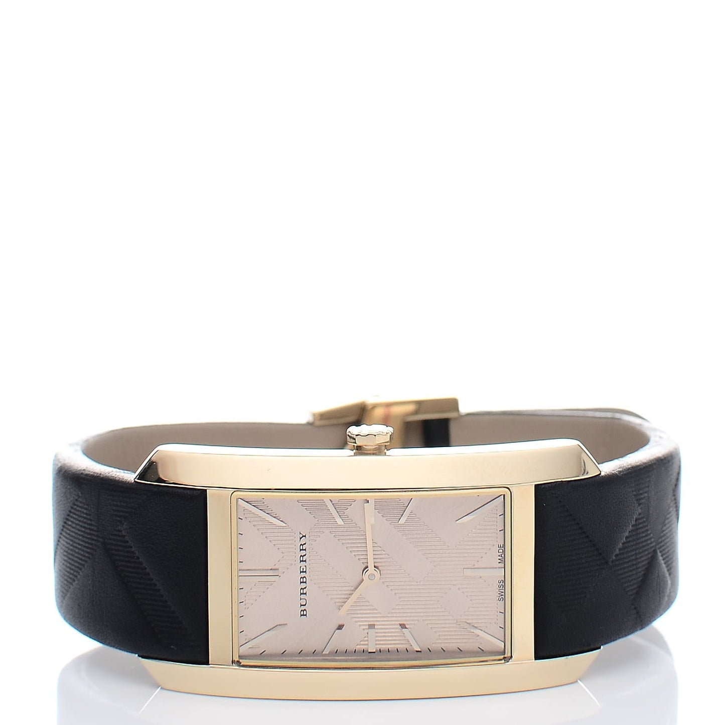 Stainless Steel Calfskin 25mm Quartz Watch Gold BU9409