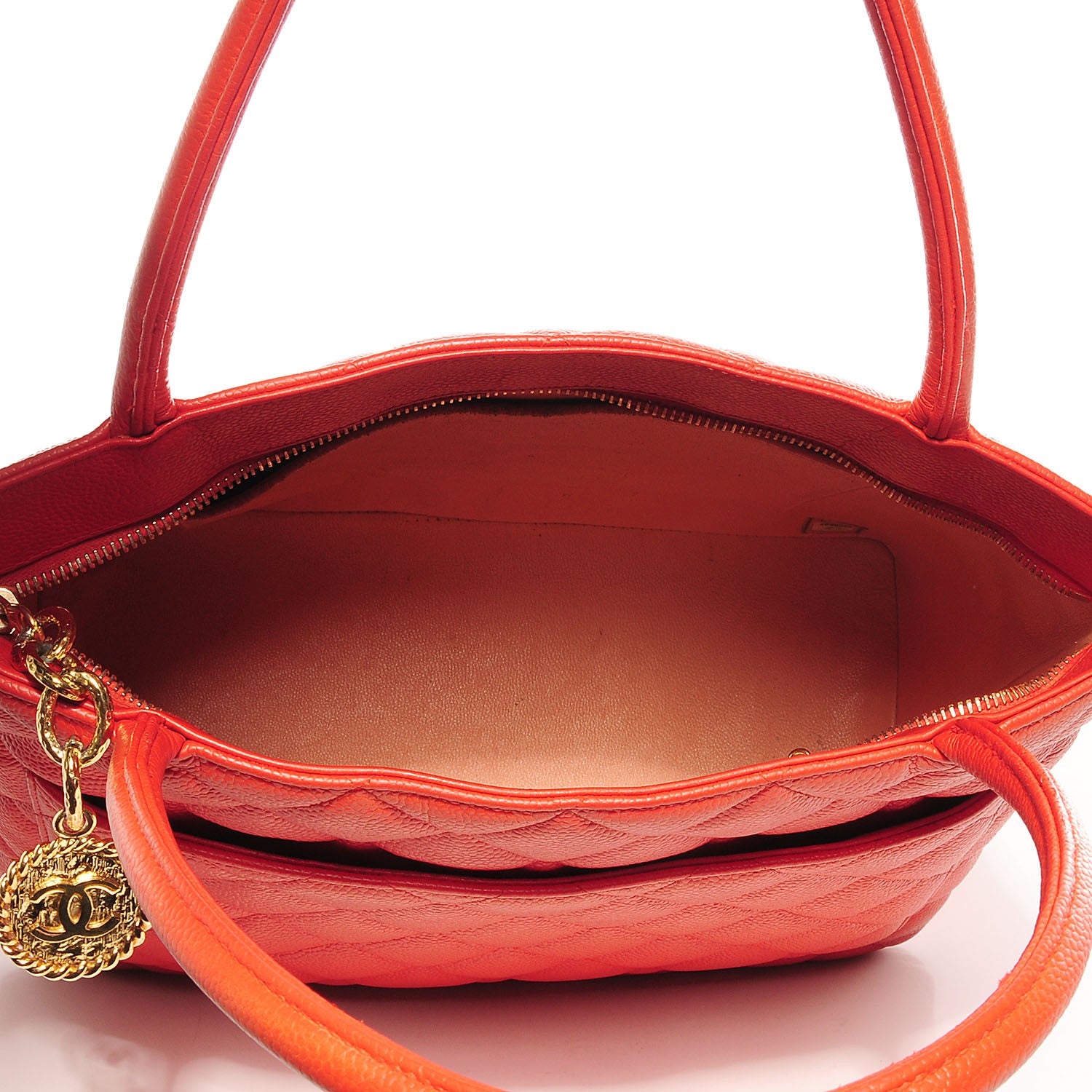 Chanel Caviar Medallion CC Tote Orange 7 of 7