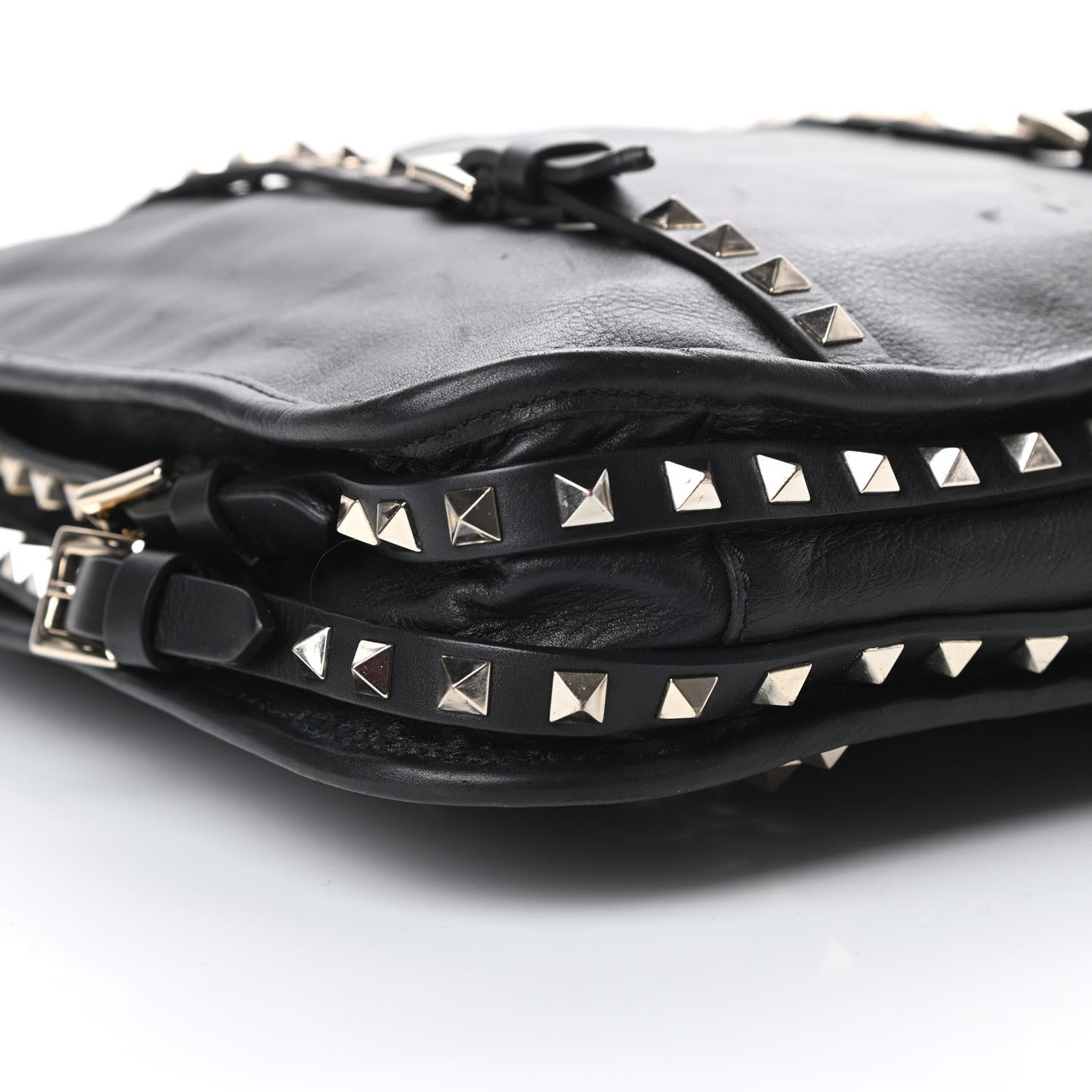 Valentino Garavani Vitello Rockstud Shopper Tote Black 9 of 15