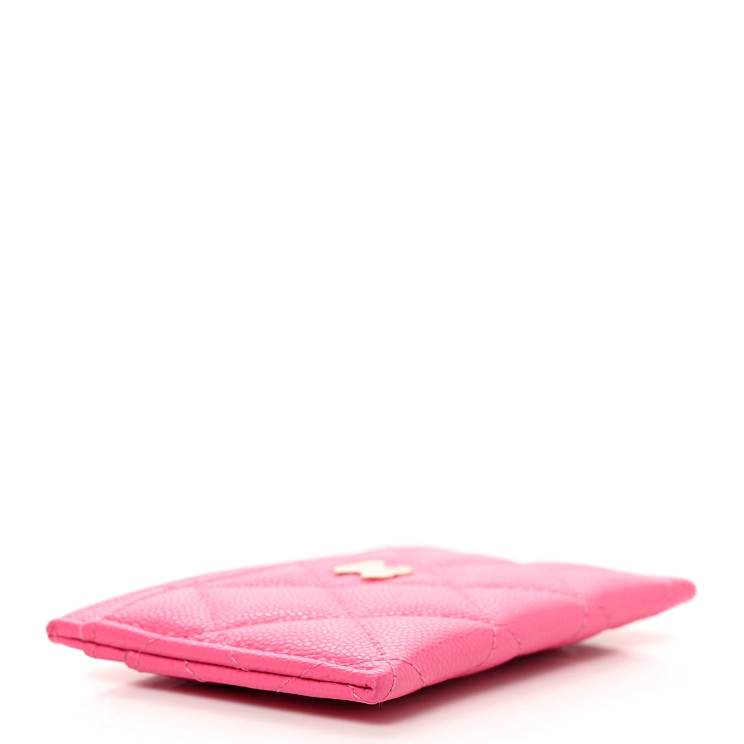 Caviar Quilted Card Holder Dark Pink