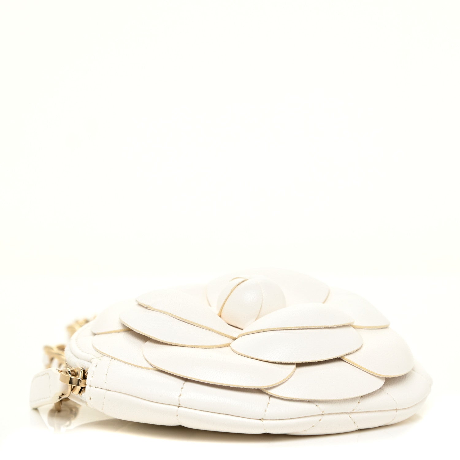 Chanel Lambskin Mini Camellia Bouquet Clutch With Chain White 4 of 11