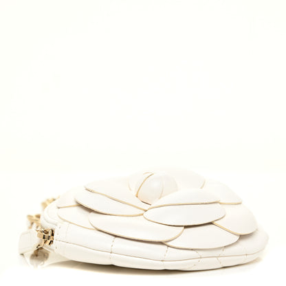 Chanel Lambskin Mini Camellia Bouquet Clutch With Chain White 4 of 11