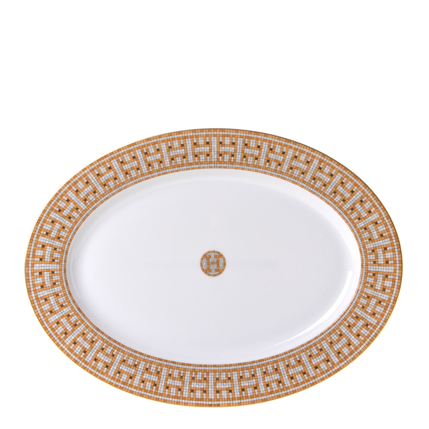 Porcelain Mosaique Au 24 Small Oval Platter Gold