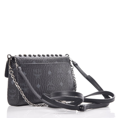 MCM Visetos Diamond Flap Crossbody Black 4 of 11