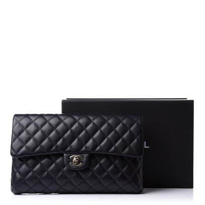 Chanel Caviar Quilted Flap Clutch Navy 12 of 12