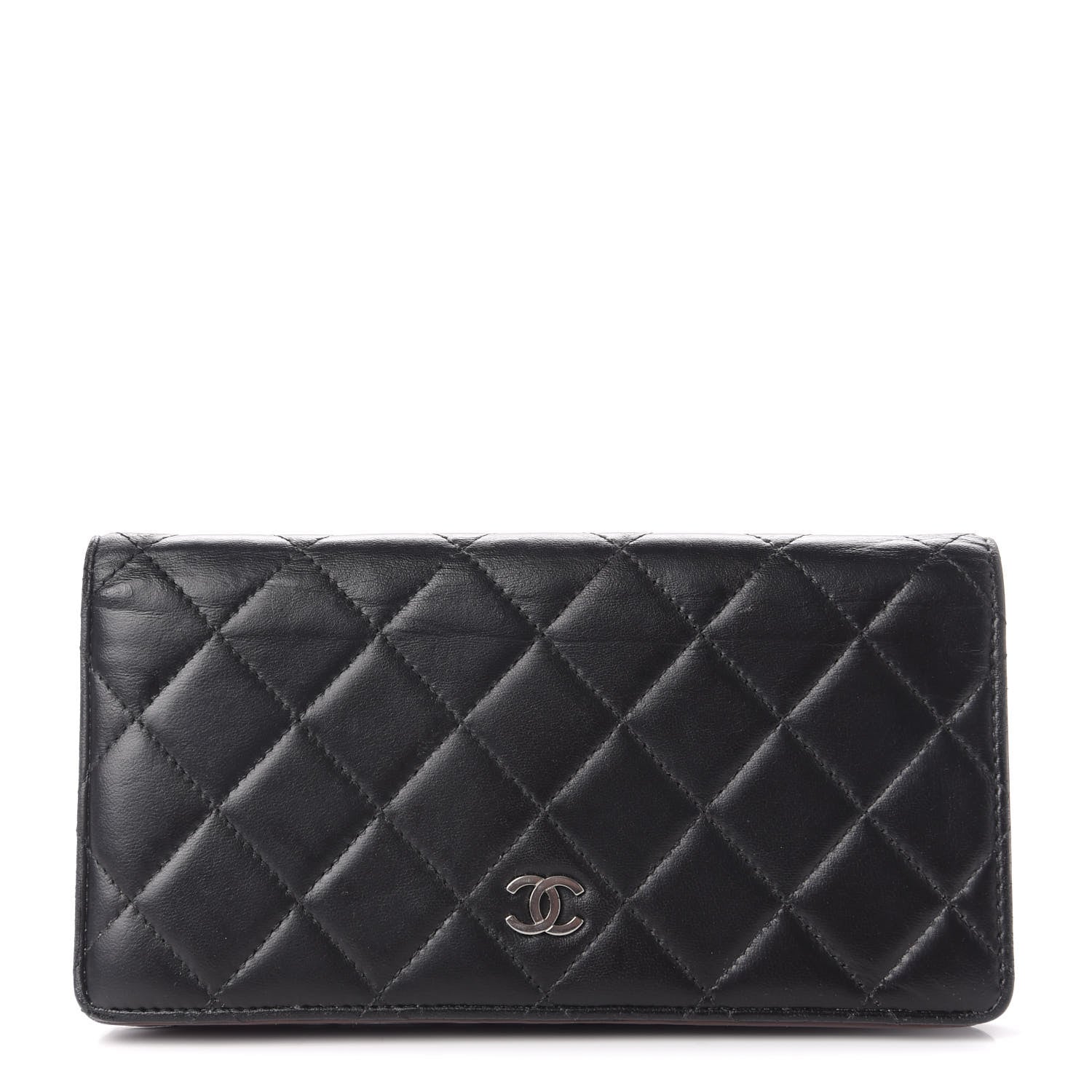 Chanel Lambskin Quilted Yen Wallet Black 1 of 8